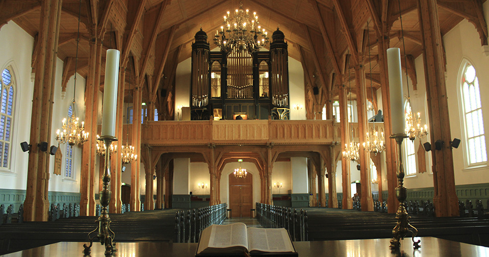 Maling av orgel, Kristiansand domkirke.